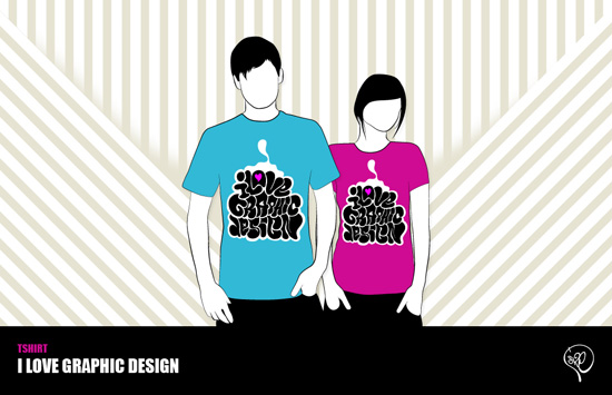 Tshirt J'aime le design graphique