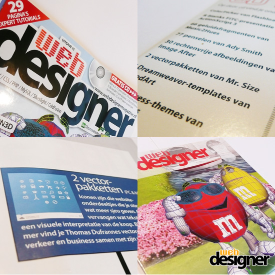Parution de mes packs de ressources dans le magazine Webdesigner Neerlandais