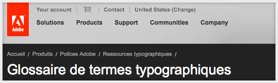Glossaire Typographique d'Adobe