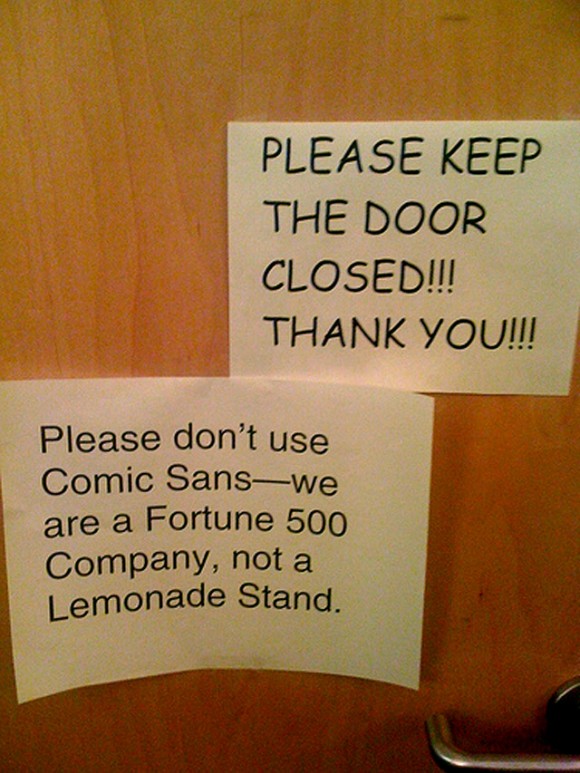 Merci de ne pas utiliser Comic Sans