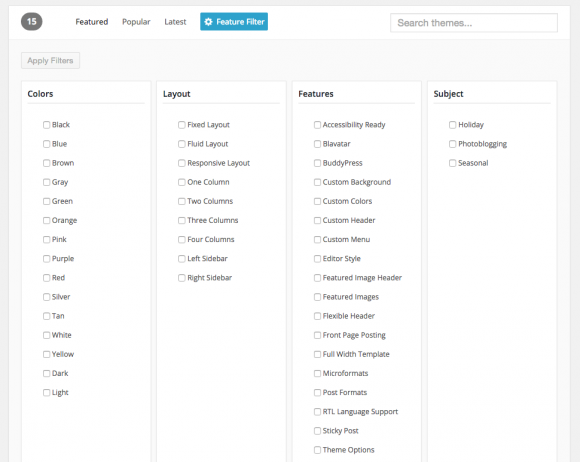 Options de tri pour trouver un thème WordPress plus facilement 