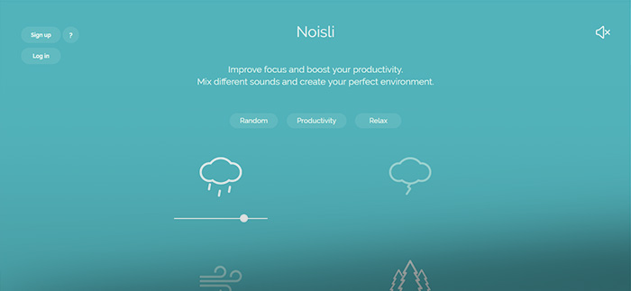 Noisli, pour mixer les sons d'ambiance